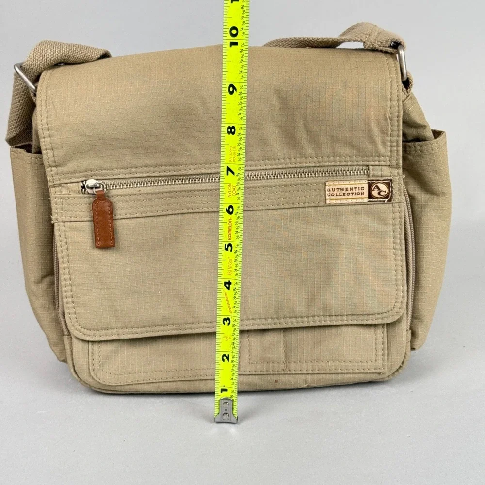 Authentic Collection Messenger Bag Unisex Medium Tan Good Ripstop Crossbody